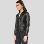 Taliyah Black Studded Leather Jacket - Image 4