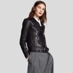 Vienna Black Biker Leather Jacket - Image 5
