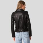 Whitley Black Biker Leather Jacket - Image 2