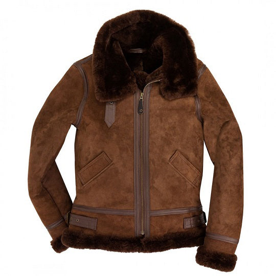 Women-B-3-Bomber-Chocolate-Brown-Suede-Leather-Jacket-1.jpg B3 Bomber Suede Leather Jacket - Image 1