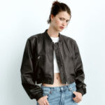 Women Black Aviator A1 Bomber Jacket - Image 8