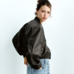 Women Black Aviator A1 Bomber Jacket - Image 5