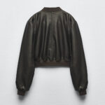Women Black Aviator A1 Bomber Jacket - Image 7