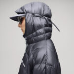 Women Black Enclosed Hooded Parka Jacket - Image 2