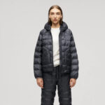 Women Black Enclosed Hooded Parka Jacket - Image 3