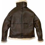 Women Brown Aviator Fur Shearling Leather Jacket - Image 4
