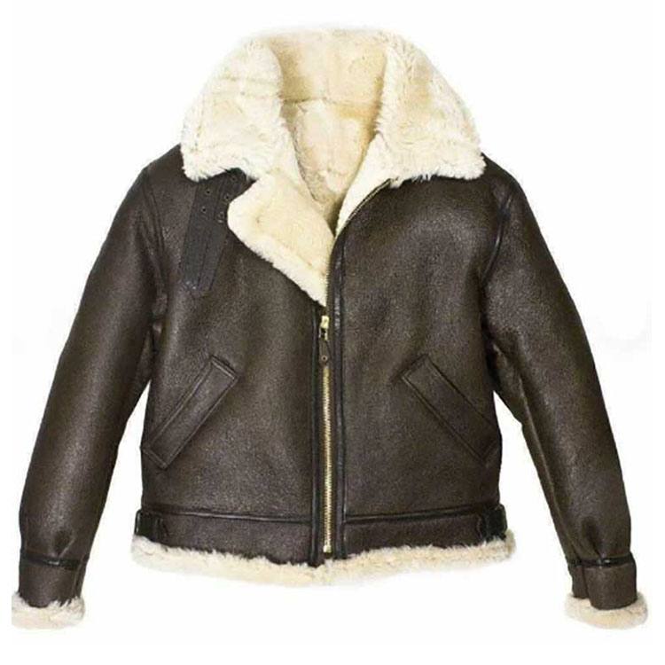 WomenBrownAviatorFurShearlingLeatherJacket_5333c21d-83a8-4eae-8d63-123da828df07.jpg Women Brown Aviator Fur Shearling Leather Jacket - Image 1