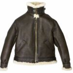 Women Brown Aviator Fur Shearling Leather Jacket - Image 2