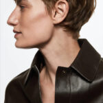 Women Brown Oversized Leather Shirt Styled Jacket - Image 3