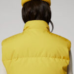 Women Yellow Sleeveless Puffer Vest - Image 2