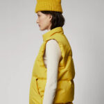 Women Yellow Sleeveless Puffer Vest - Image 3