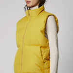 Women Yellow Sleeveless Puffer Vest - Image 5