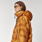Women's Inferno Yellow Hooded Puffer Jacket - Image 2