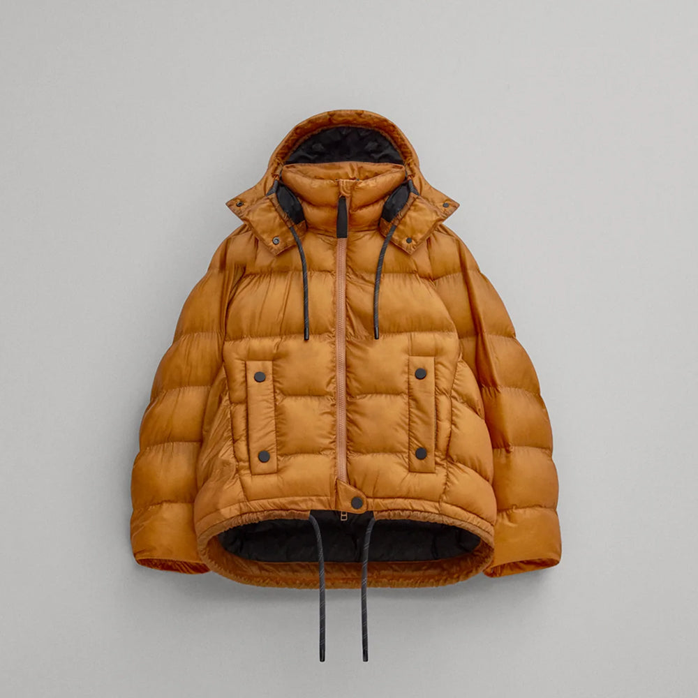 Women_sInfernoYellowHoodedPufferJacket3.jpg Women's Inferno Yellow Hooded Puffer Jacket - Image 1