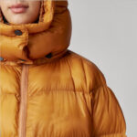 Women's Inferno Yellow Hooded Puffer Jacket - Image 3