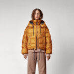 Women's Inferno Yellow Hooded Puffer Jacket - Image 5