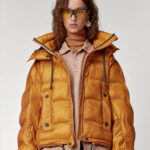 Women's Inferno Yellow Hooded Puffer Jacket - Image 6