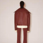Women's Red Sheepskin Leather Designer's Fashion Jacket - Image 2