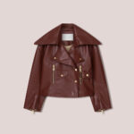 Women's Red Sheepskin Leather Designer's Fashion Jacket