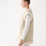 Women's Sheepskin Beige Leather Shearling Vest - Image 2