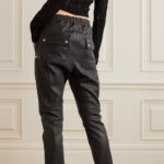 Women's Zipper Styled Black Leather Pants - Image 3
