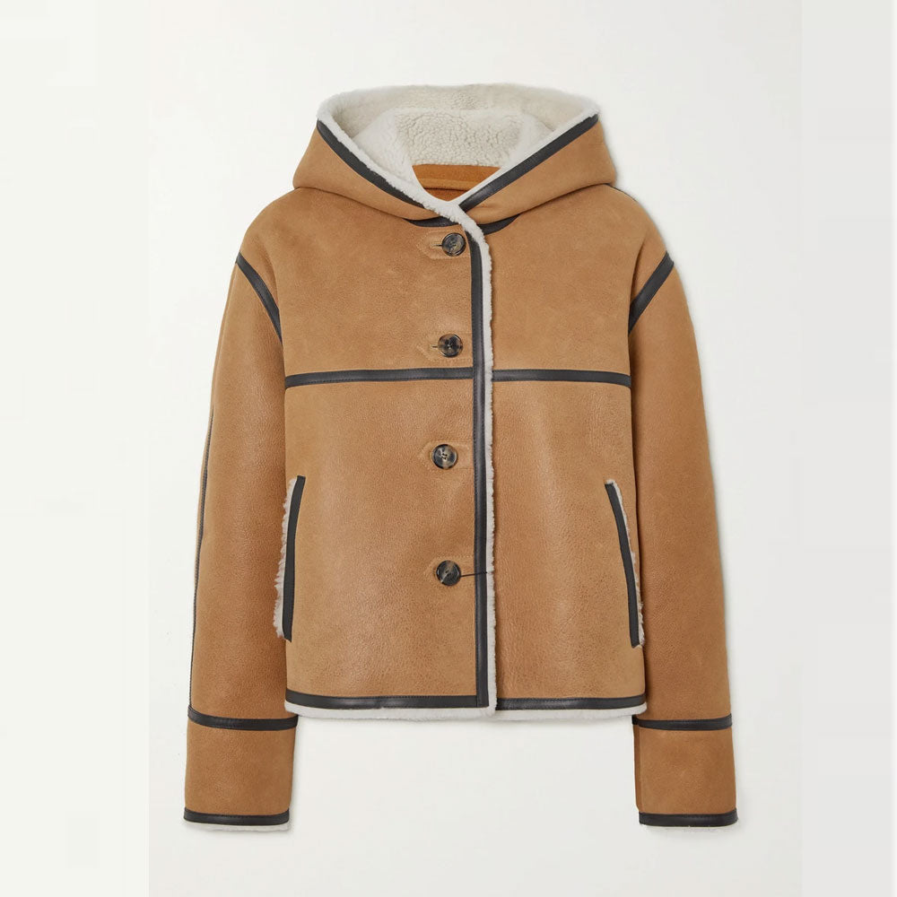 Womens-down-puffer-jacket-1-37.jpg Women RAF B3 Hooded Leather-trimmed Sheepskin Shearling Bomber Leather Jacket - Image 1