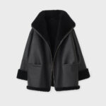 Women B3 RAF Aviator Black Styled Sheepskin Shearling Leather Jacket