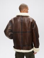 B-3 Flight Leather Bomber Aviator Jacket outerwear - Image 2