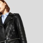 Elise Black Biker Leather Jacket - Image 4