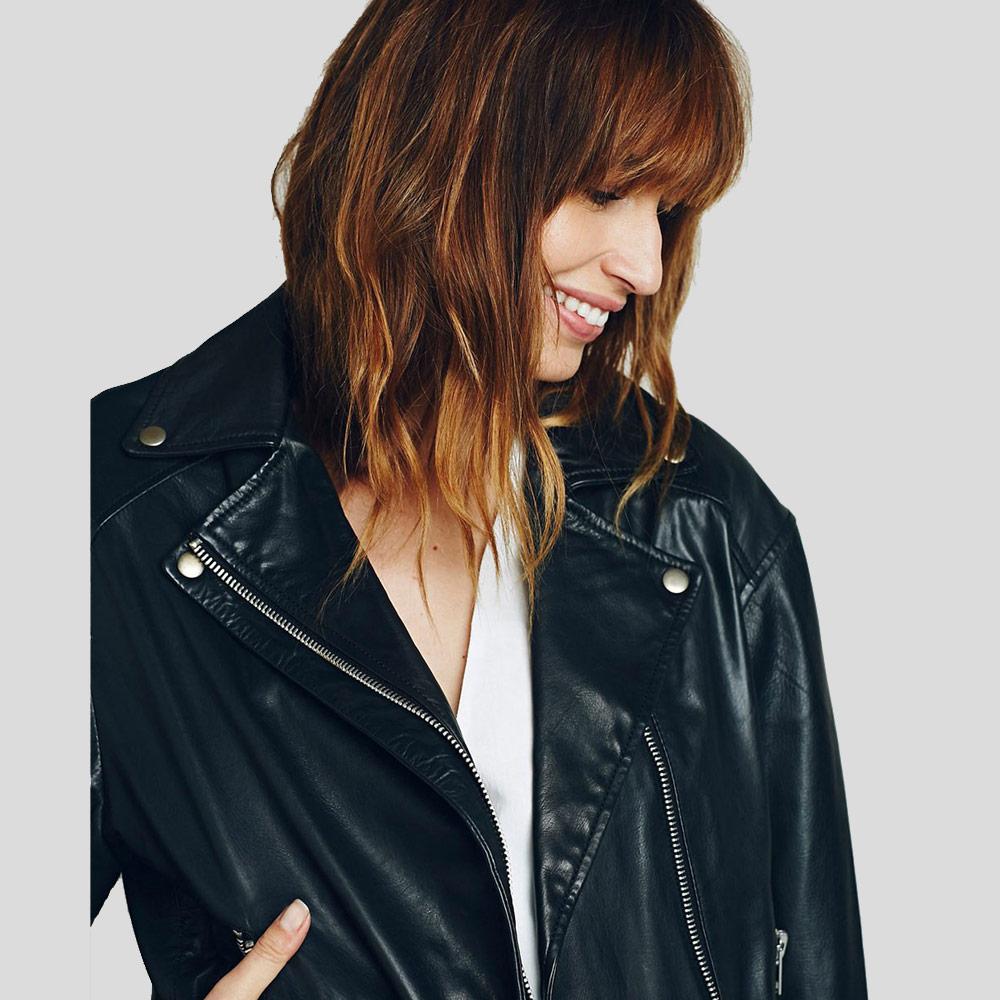 biker-leather-jacket-lucia-black-2.jpg Lucia Black Biker Leather Jacket - Image 1