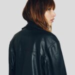 Lucia Black Biker Leather Jacket - Image 3