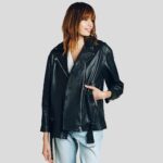 Lucia Black Biker Leather Jacket - Image 4