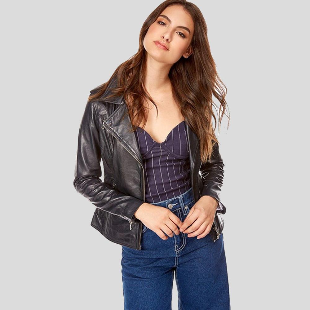 biker-leather-jacket-mya-black-1.jpg Mya Black Biker Leather Jacket - Image 1