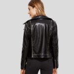 Scarlett Black Biker Leather Jacket - Image 2
