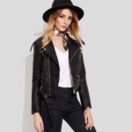 Sienna Black Biker Leather Jacket - Image 4
