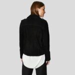 Gracie Black Suede Biker Leather Jacket - Image 2