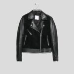 Mia Black Biker Leather Jacket - Image 3