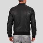 Jero Black Bomber Lambskin Leather Jacket - Image 3