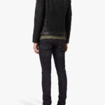 Men Solid Black Leather Jacket
