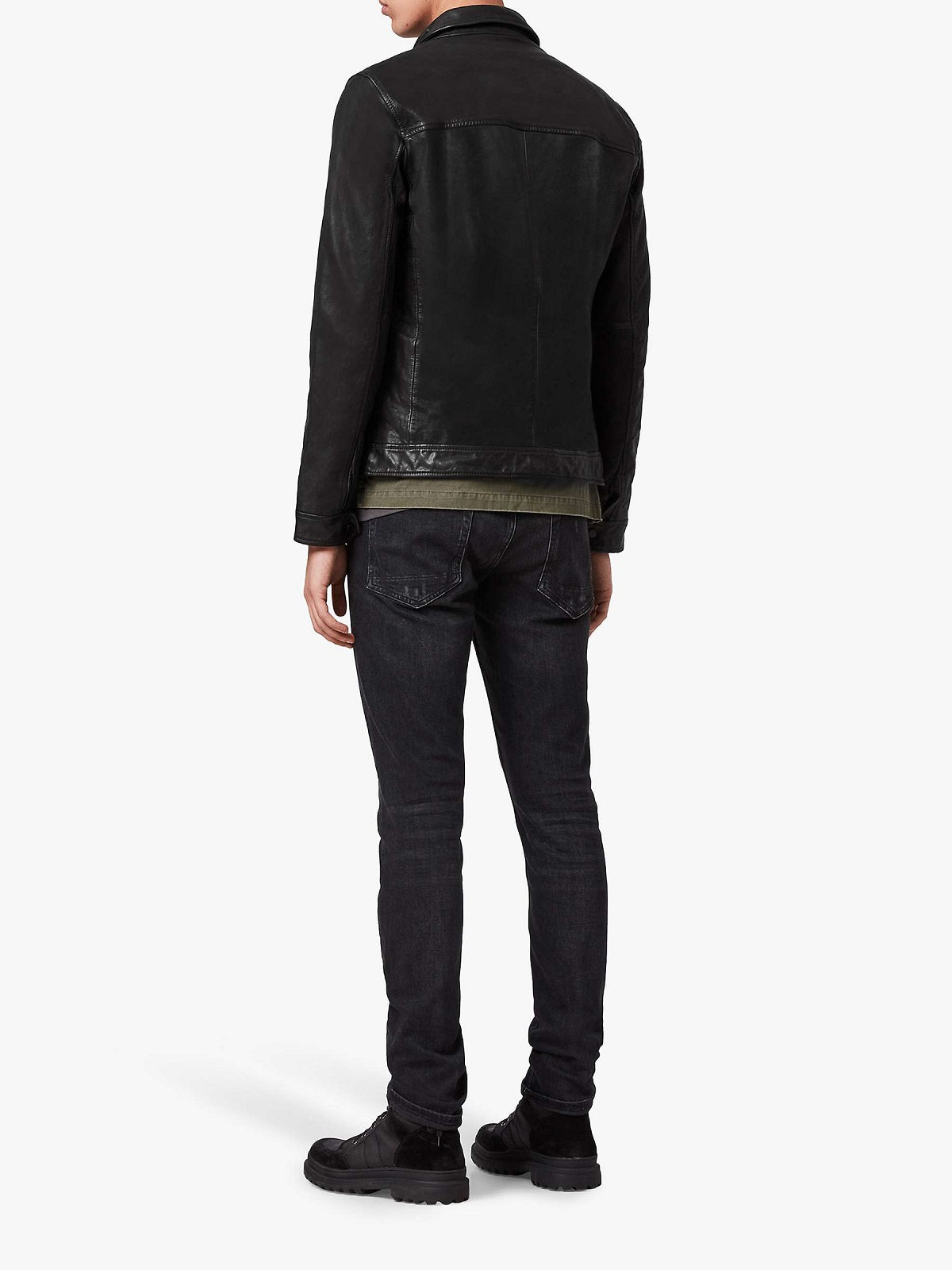 black-leather-jacket.jpg Men Solid Black Leather Jacket - Image 1