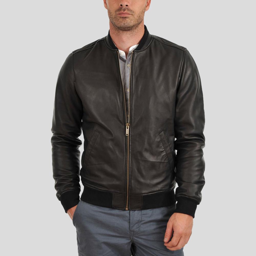 bomber-leather-jacket-tom-black-1.jpg Tom Black Bomber Leather Jacket - Image 1