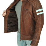 Classic Brown Leather Biker Jacket