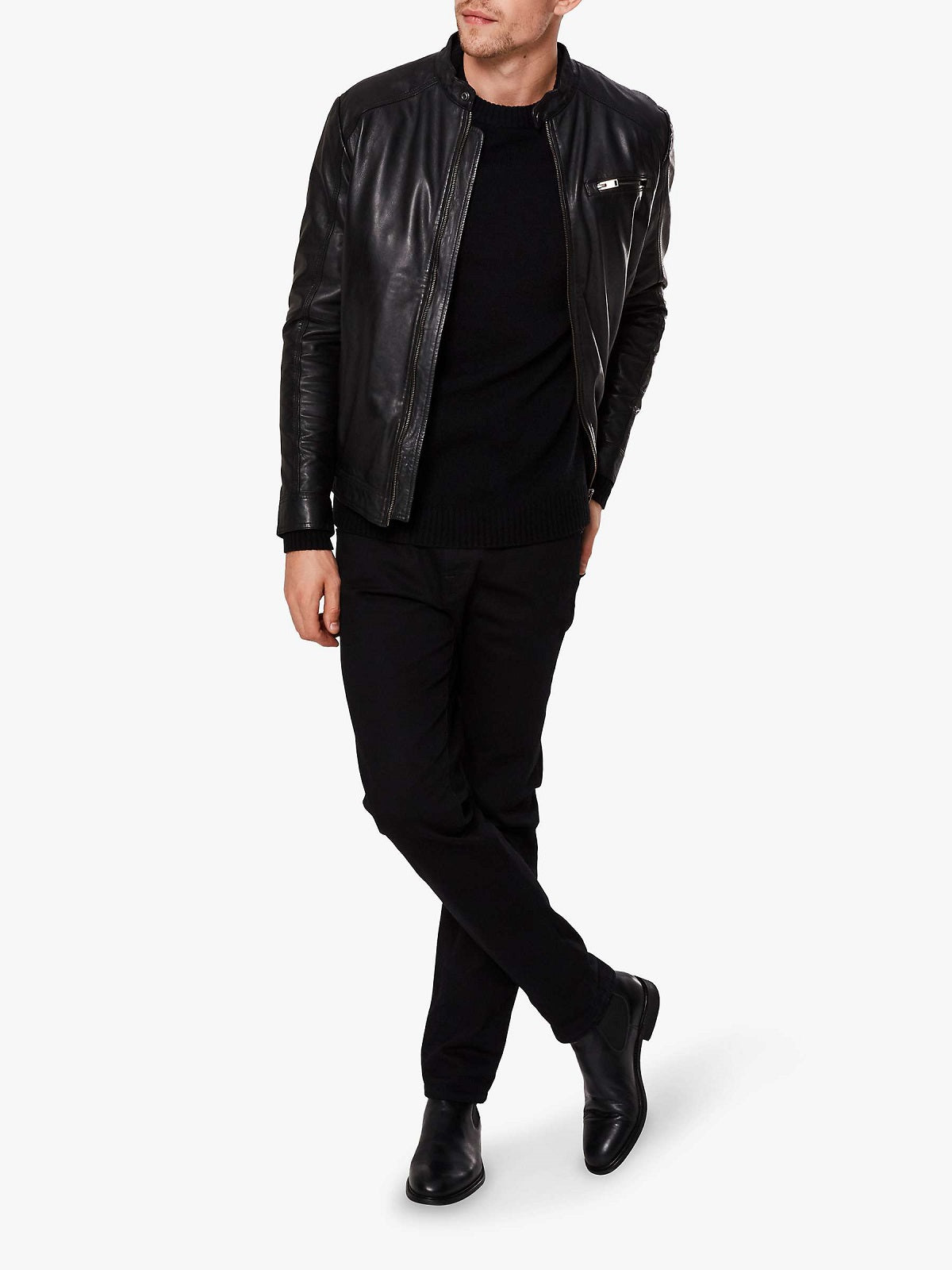 classic-biker-jacket-for-men.jpg Black Leather Jacket - Image 1