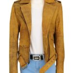 Women Distressed Brown Jacket