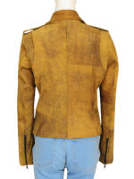 Women Distressed Brown Jacket - Image 2