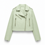 Green Women's Lambskin Riding Leather Biker Jacket