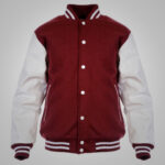 Maroon and White Letterman Jacket