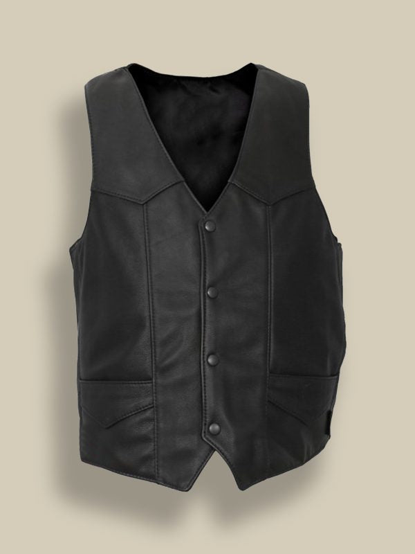 men-black-button-vest-600x800_3a3af2cf-c82a-4fd5-915d-5b4ee4d28b82.jpg Men Premium Leather Vest - Image 1