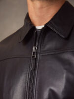 Men Vintage Black Leather Jacket - Image 2