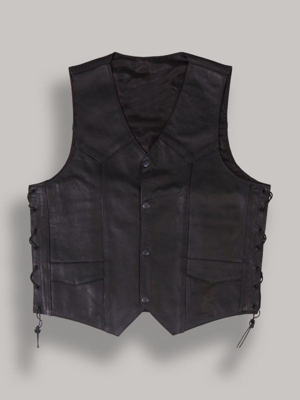 men-black-leather-vest-600x800-1.jpg Men Cowhide Leather Vest - Image 1